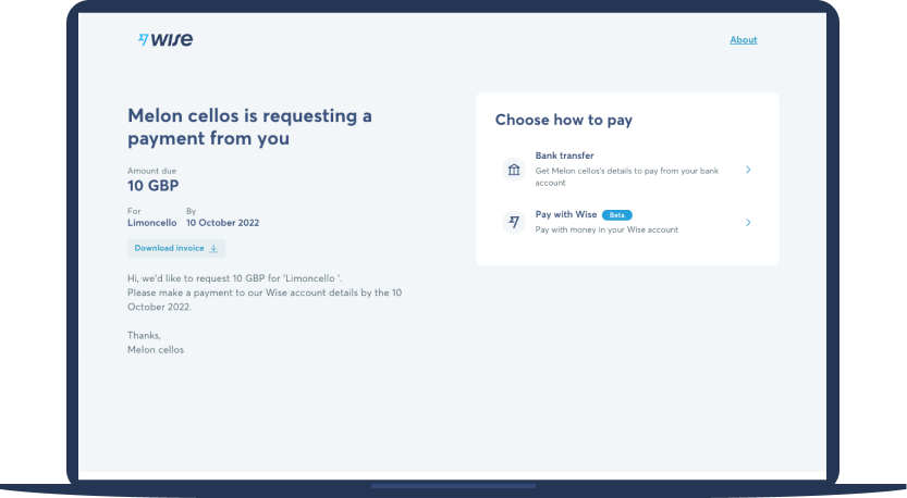 Get paid directly through Wise